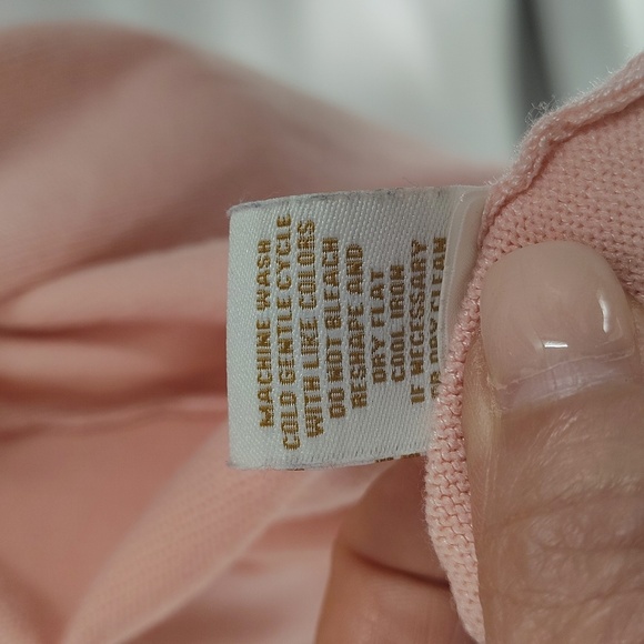 Coco Bleu Pink Long Sleeve Tie Knit Cardigan Size Medium - Picture 8 of 8